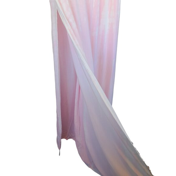 Kiwi & Punch Pink Tie Dye High Slit Y2K Wide Leg Lightweight Festival Pants Sz L - Picture 3 of 11